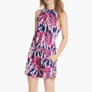 NWT Lilly Pulitzer Gianni Romper in Nauti‎ NavyBeyond The Sea Size Small Halter